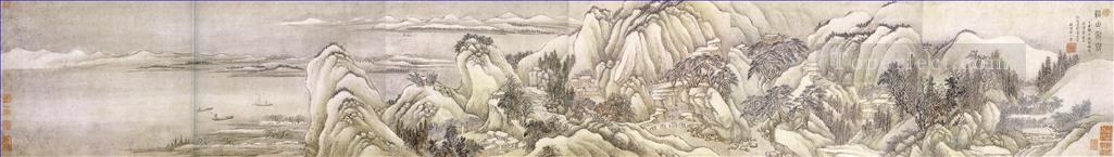 王輝の雪の終わりのアンティーク中国油絵